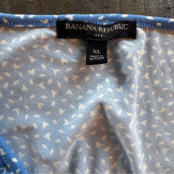 Banana Republic Women’s Belted Blue White Floral Dress XL Polyester-Spandex Chic - Picture 2 of 12